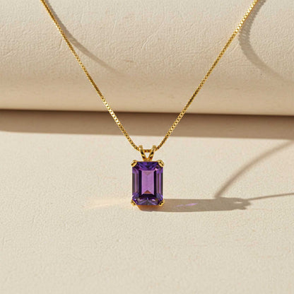 Golden Amethyst Minimalist Pendant