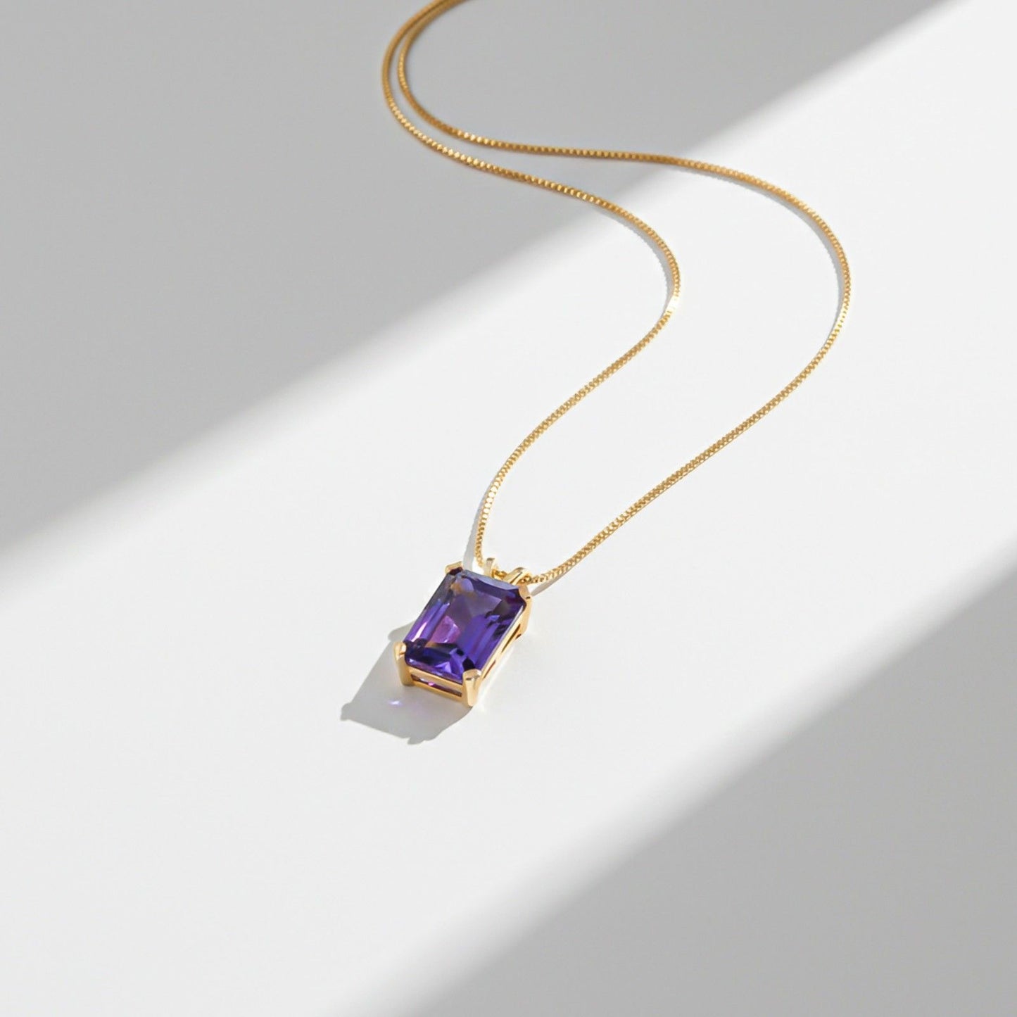 Golden Amethyst Minimalist Pendant