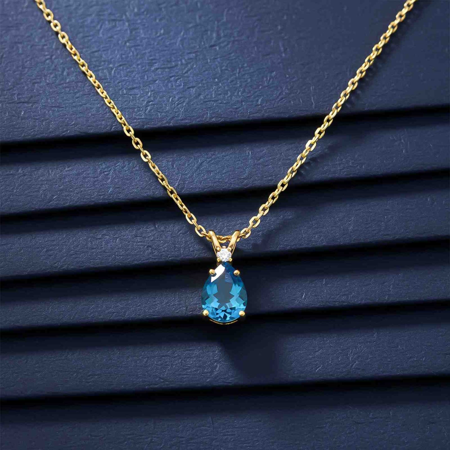 Golden Teardrop Topaz Pendant