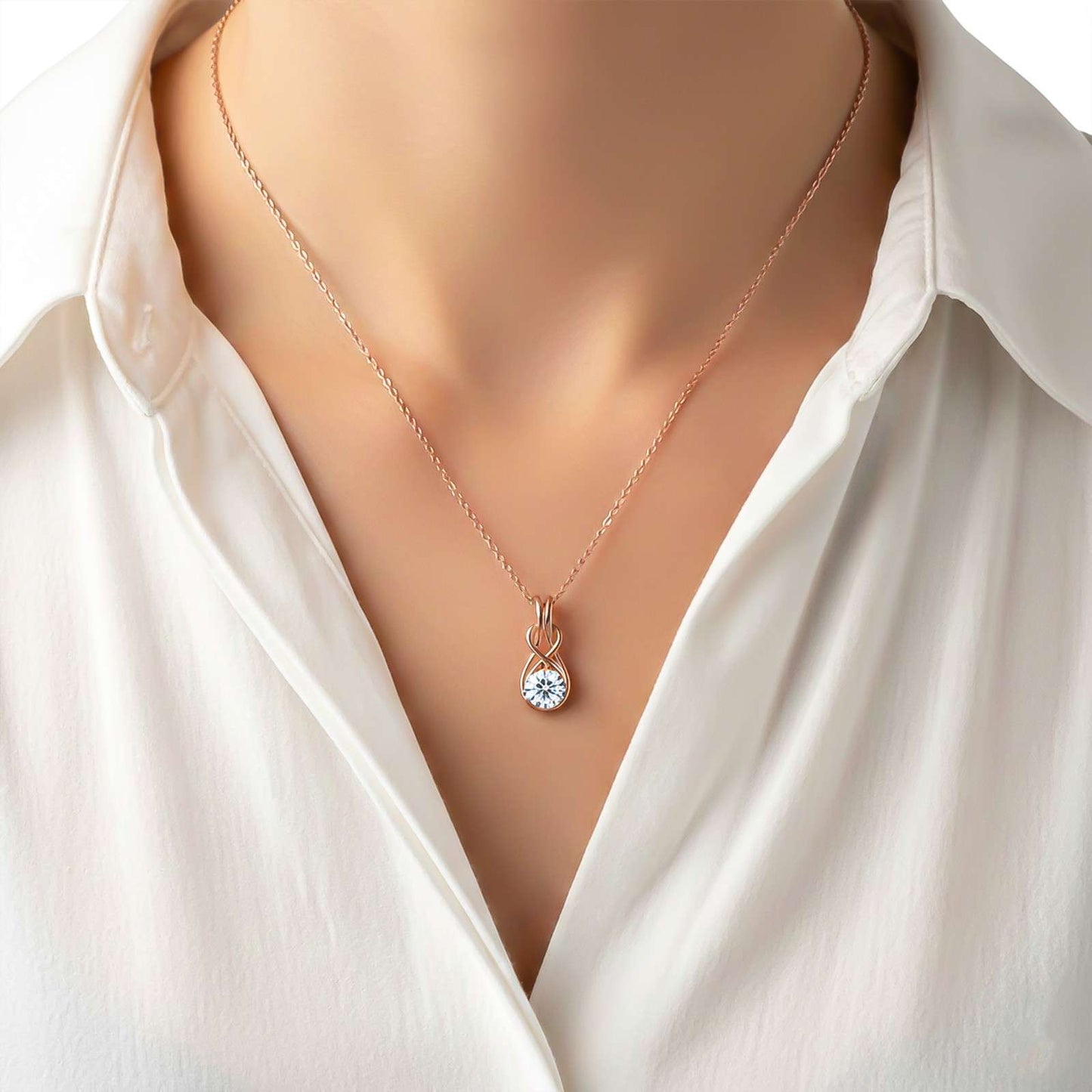 Rose Gold Infinity Knot Pendant