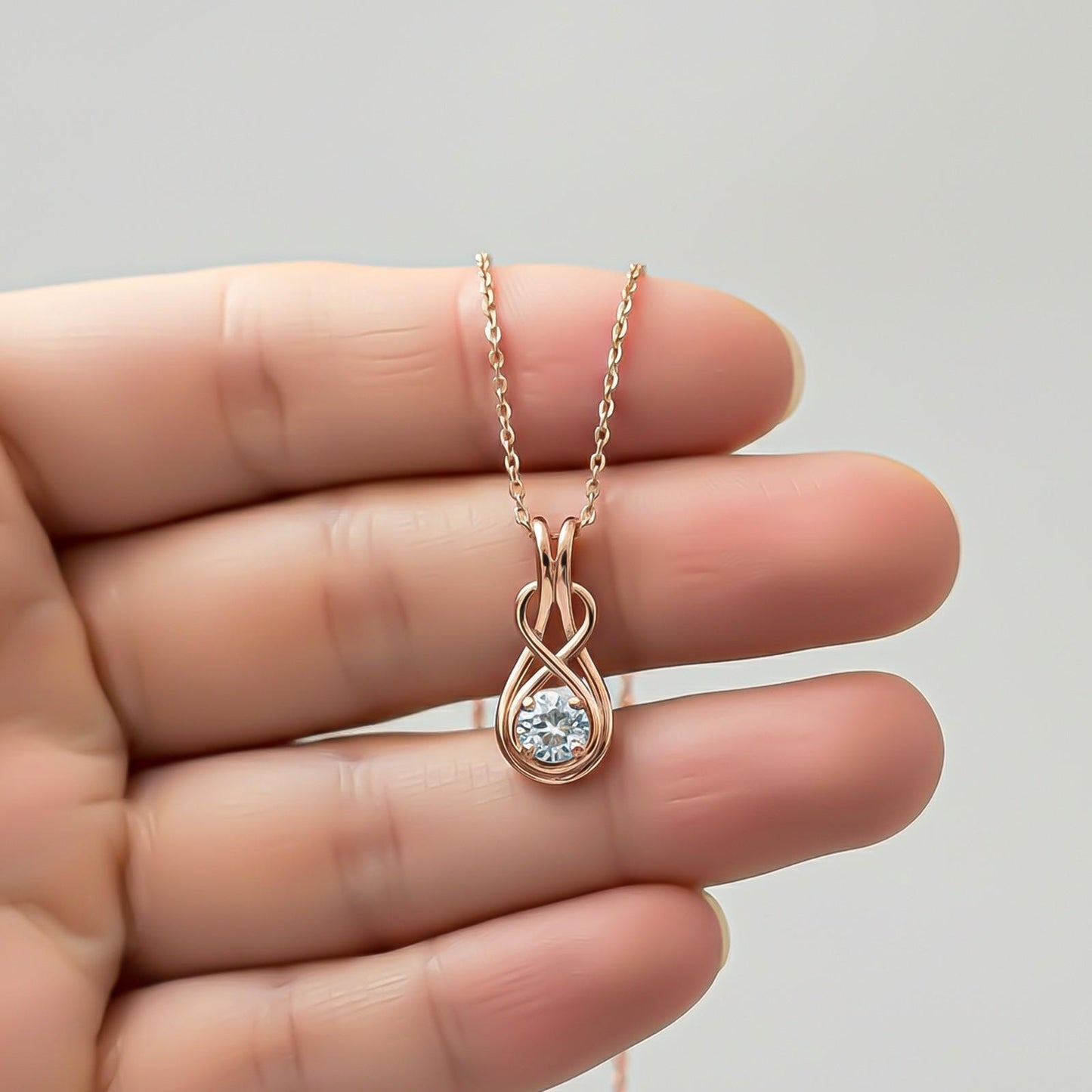 Rose Gold Infinity Knot Pendant