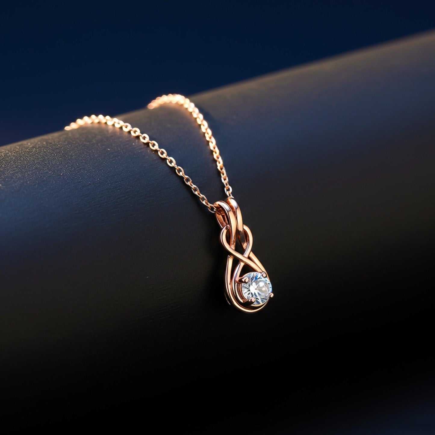 Rose Gold Infinity Knot Pendant