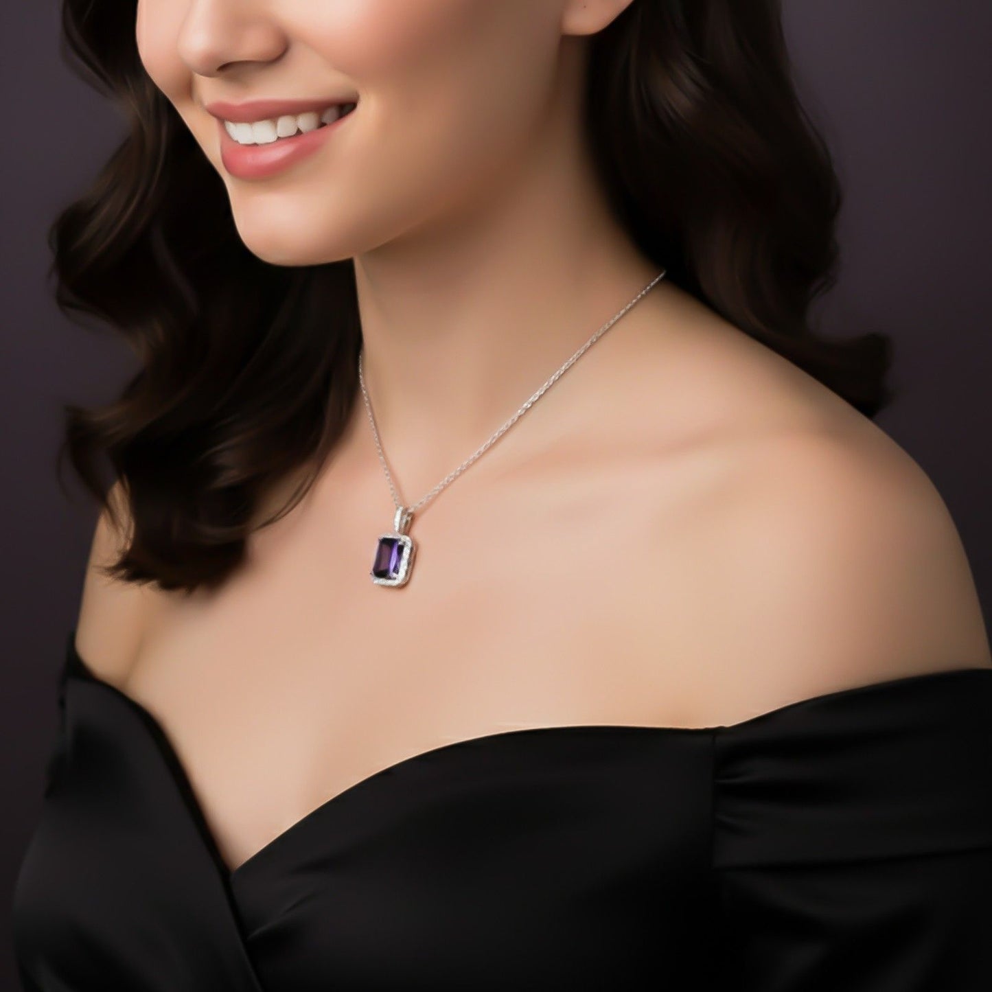 Silver Midnight Blue Sapphire Pendant