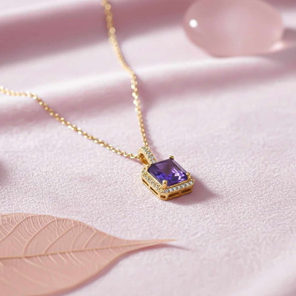 Golden Midnight Blue Sapphire Pendant