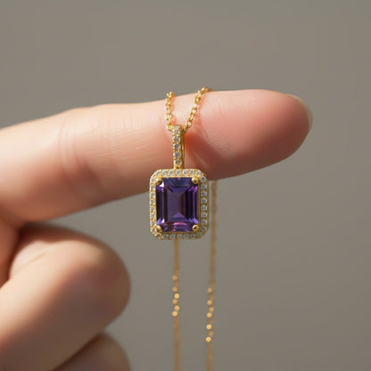 Golden Midnight Blue Sapphire Pendant