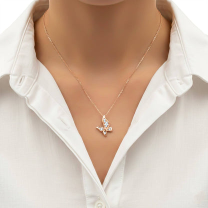 Rose Gold Grace Butterfly Pendant