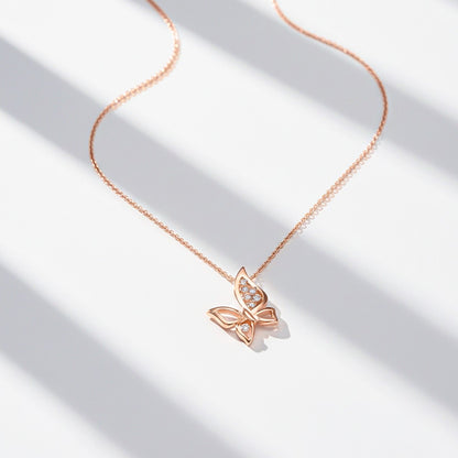 Rose Gold Grace Butterfly Pendant