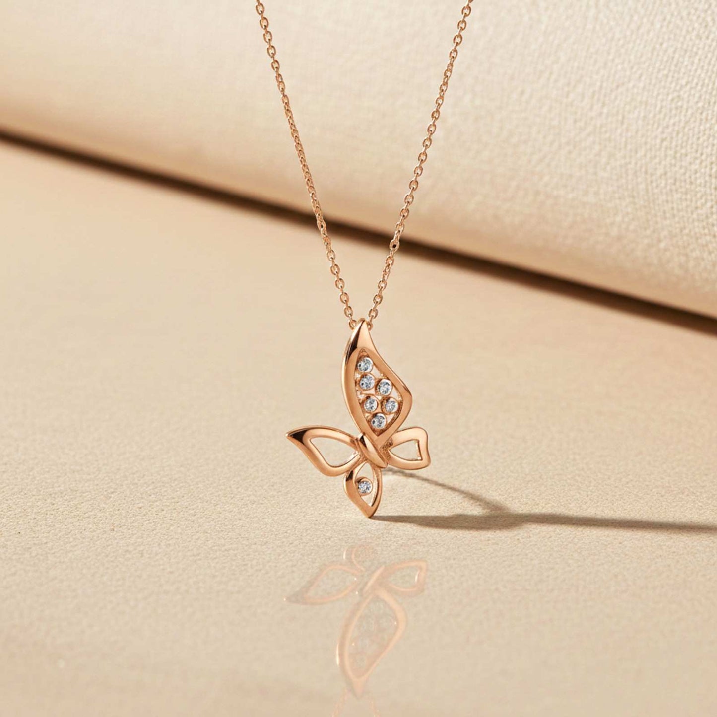Rose Gold Grace Butterfly Pendant