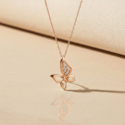 Rose Gold Grace Butterfly Pendant