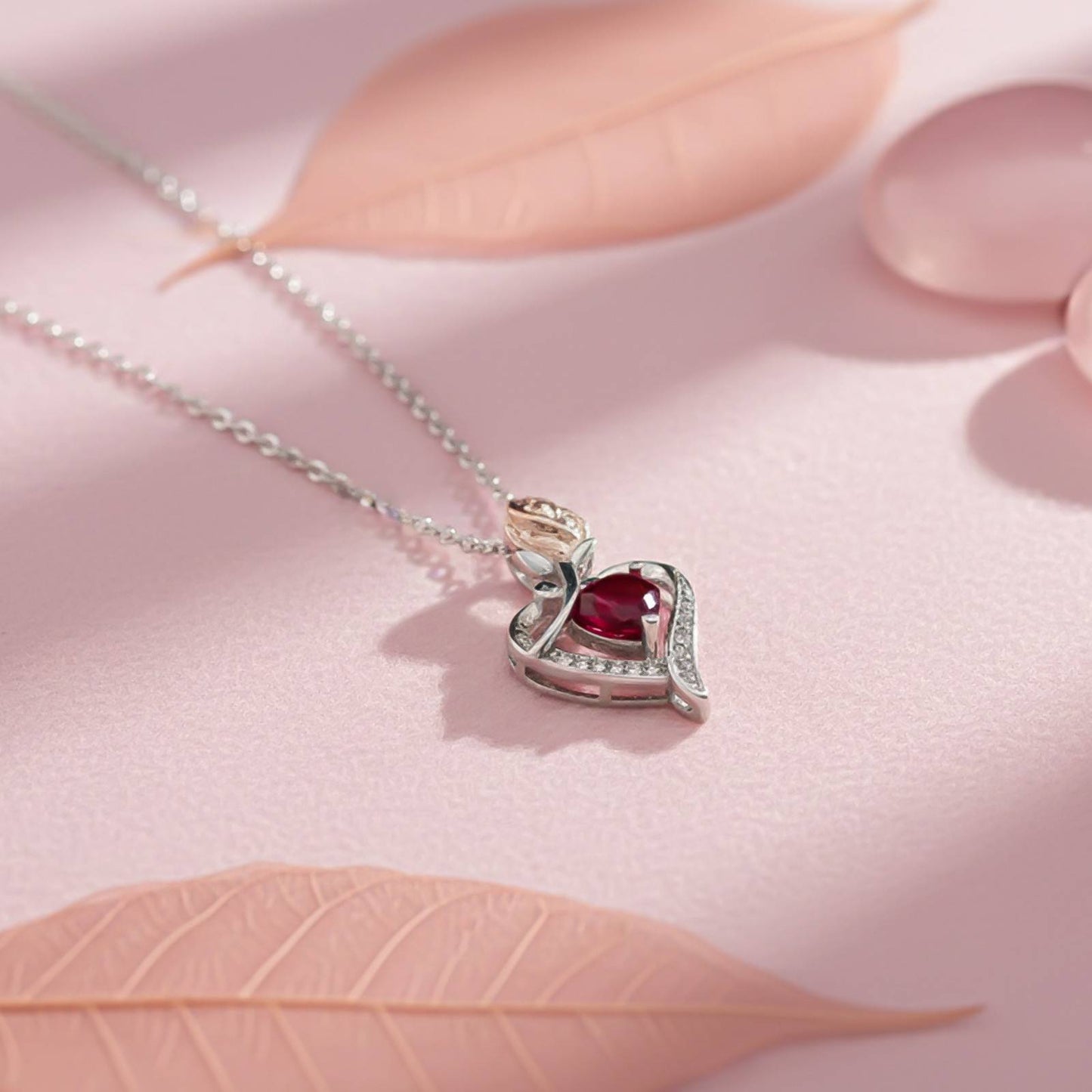 Silver Loving In Pink Pendant