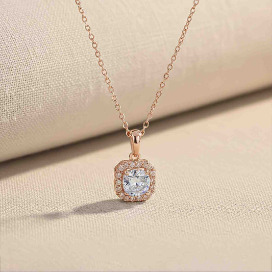 Rose Gold Halo Minimal Pendant