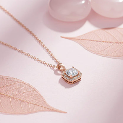 Rose Gold Halo Minimal Pendant