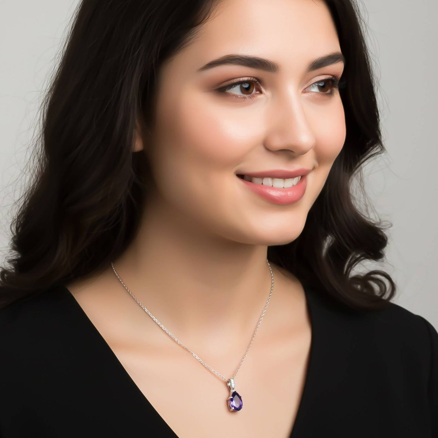 Silver Tanzanite Solitary Pendant