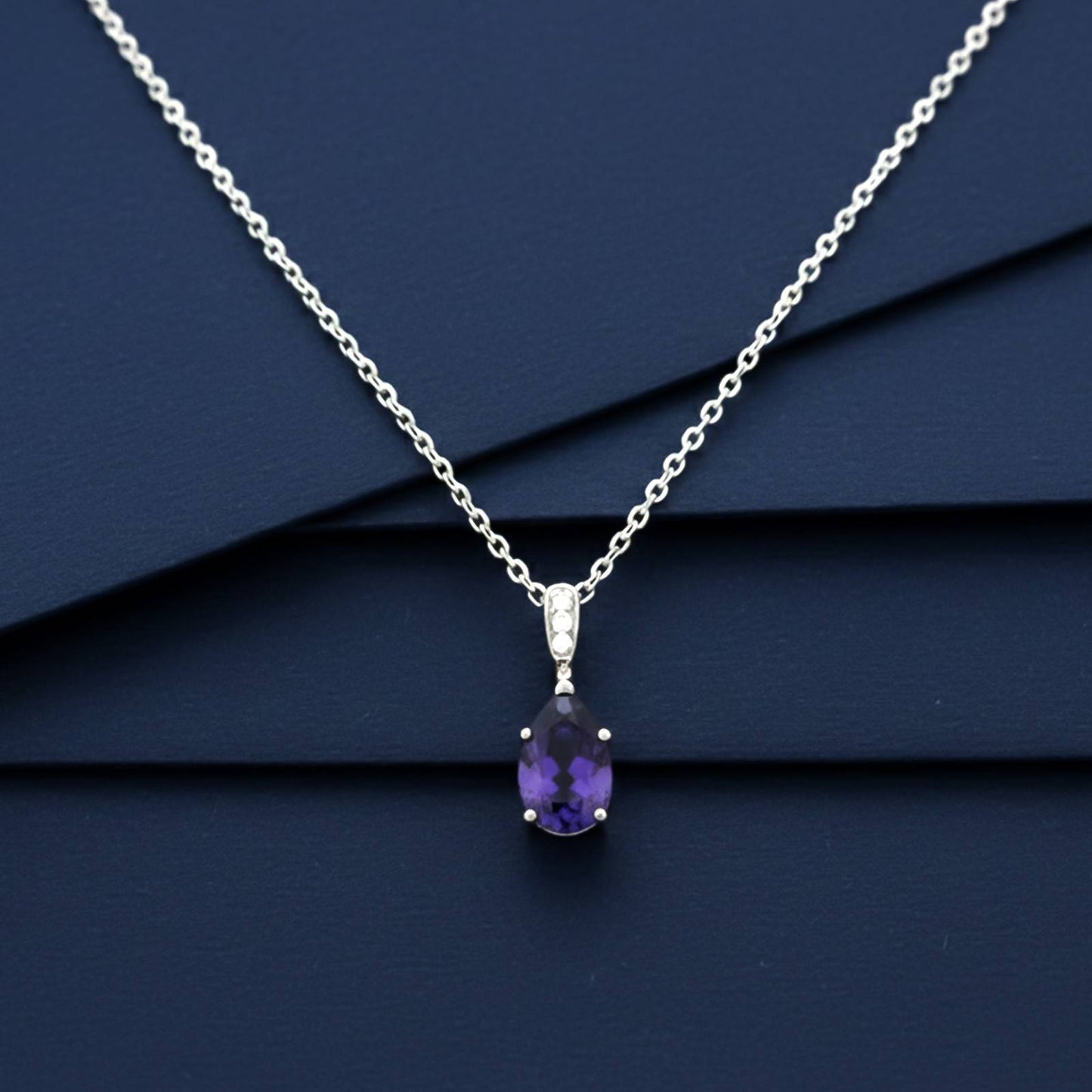 Silver Tanzanite Solitary Pendant
