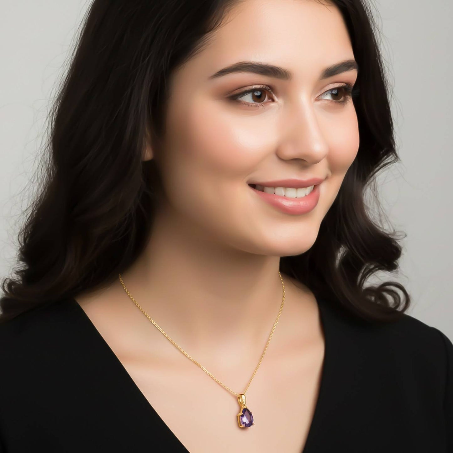 Golden Tanzanite Solitary Pendant