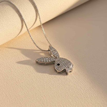 Silver CZ Bunny Charm Pendant