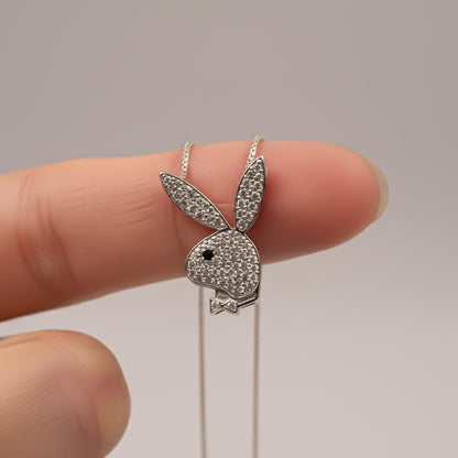 Silver CZ Bunny Charm Pendant