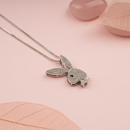 Silver CZ Bunny Charm Pendant