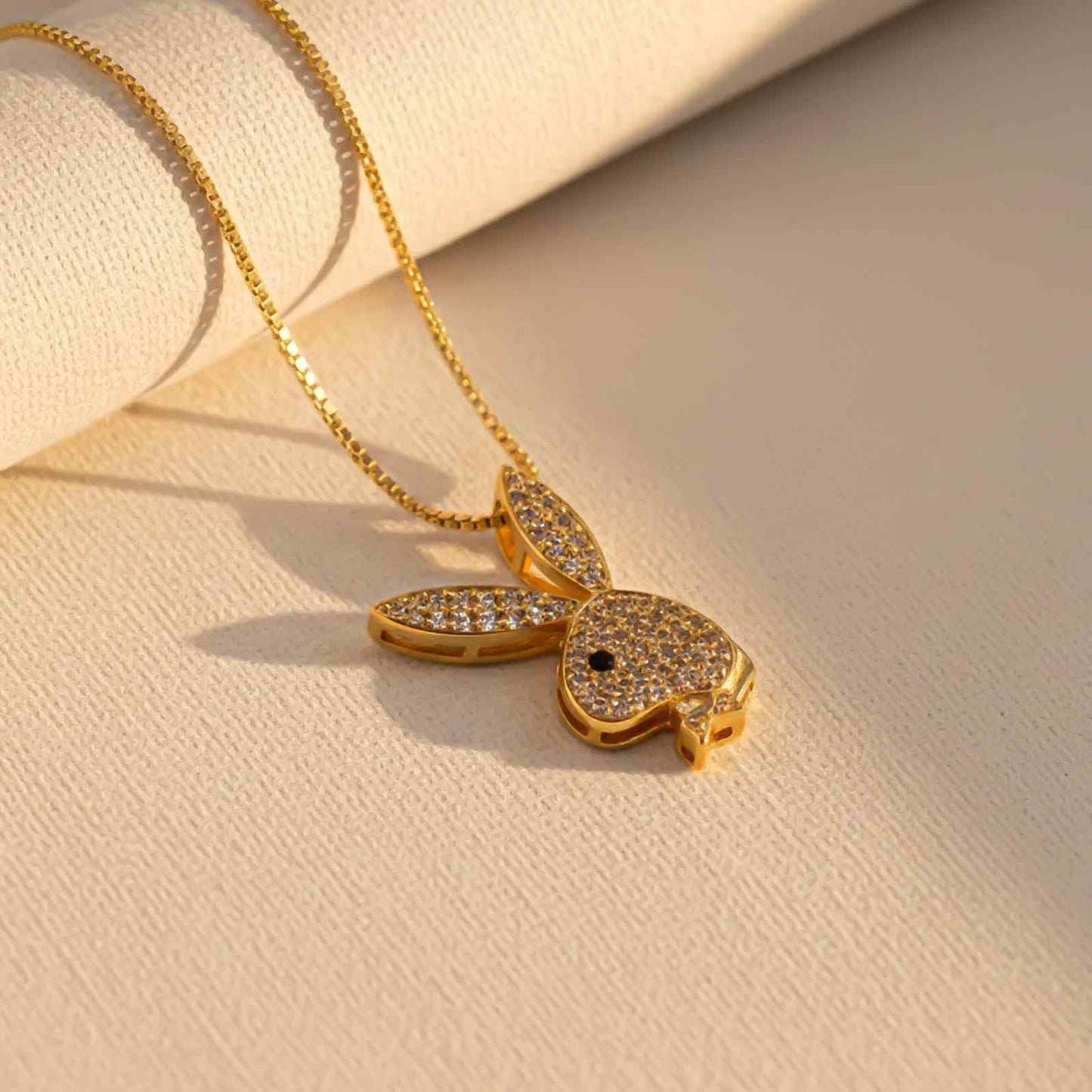 Silver CZ Bunny Charm Pendant