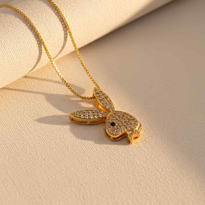 Silver CZ Bunny Charm Pendant