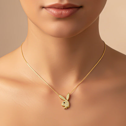 Silver CZ Bunny Charm Pendant