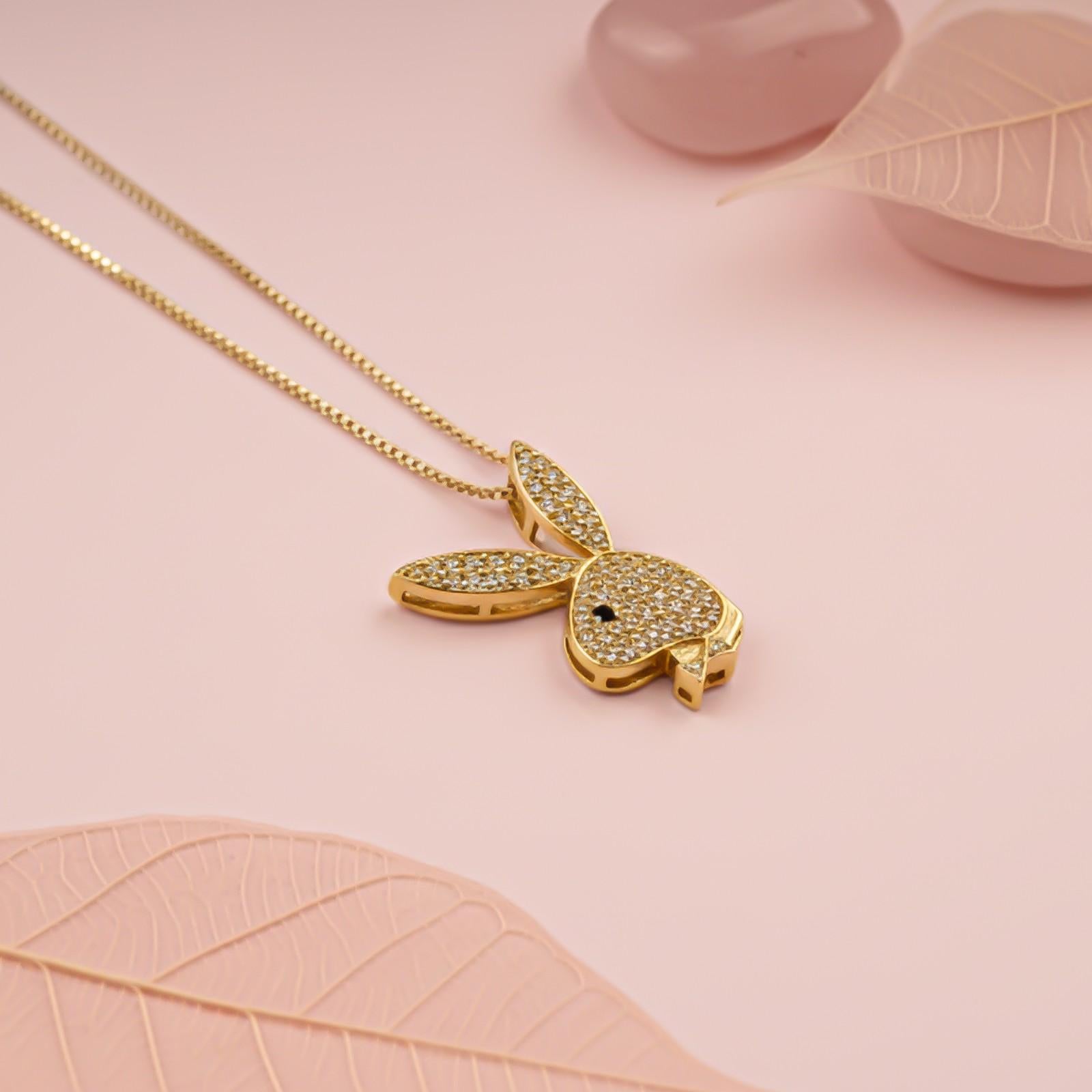 Silver CZ Bunny Charm Pendant