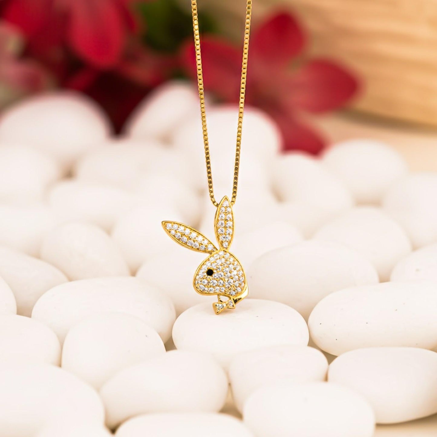 Silver CZ Bunny Charm Pendant