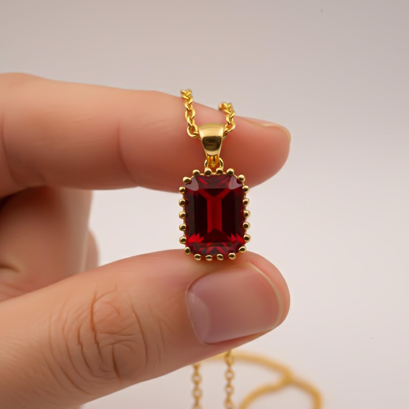 Silver Elegant Ruby Solitaire Pendant