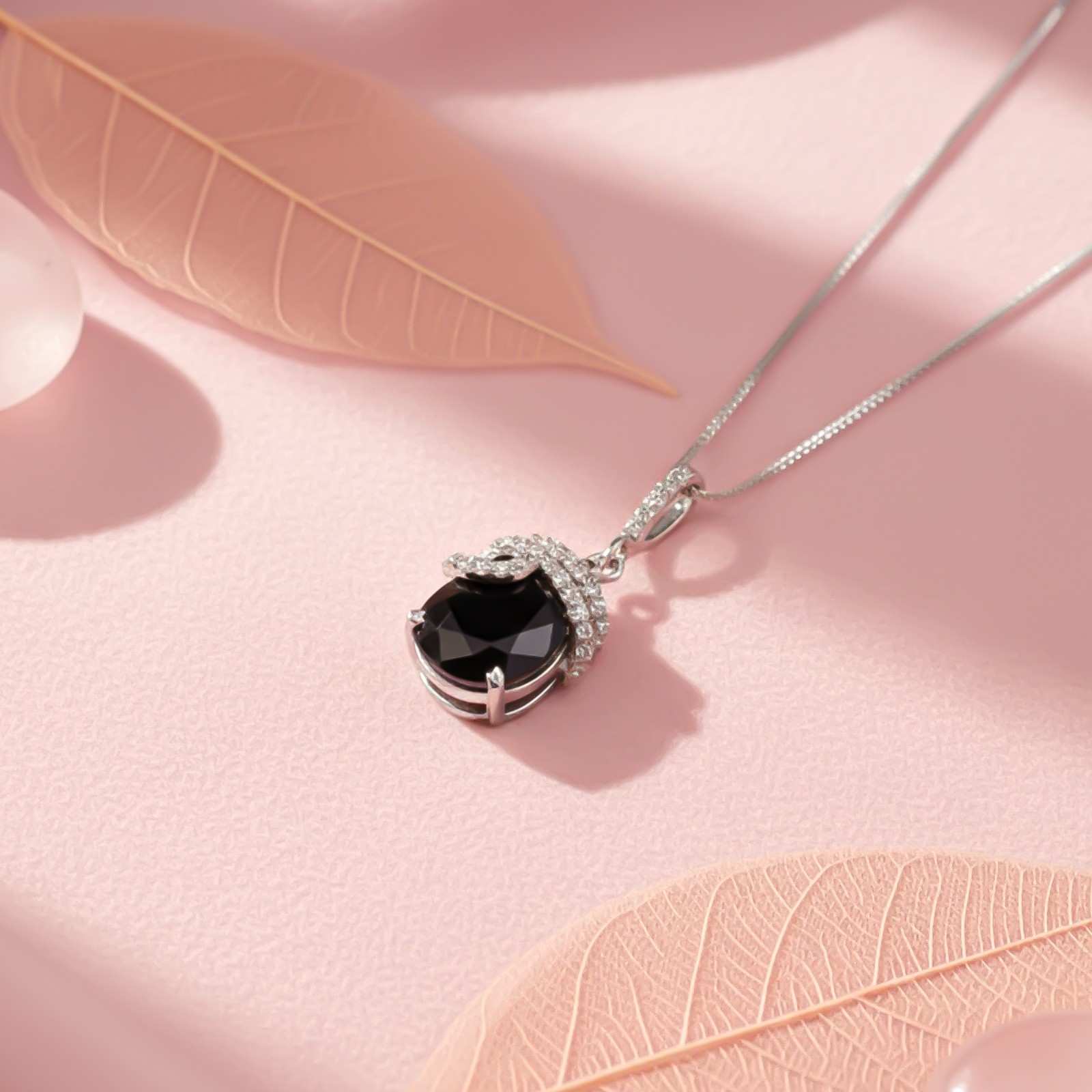 Silver Black Diamond Classic Halo Pendant