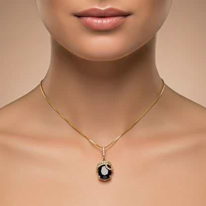 Silver Black Diamond Classic Halo Pendant