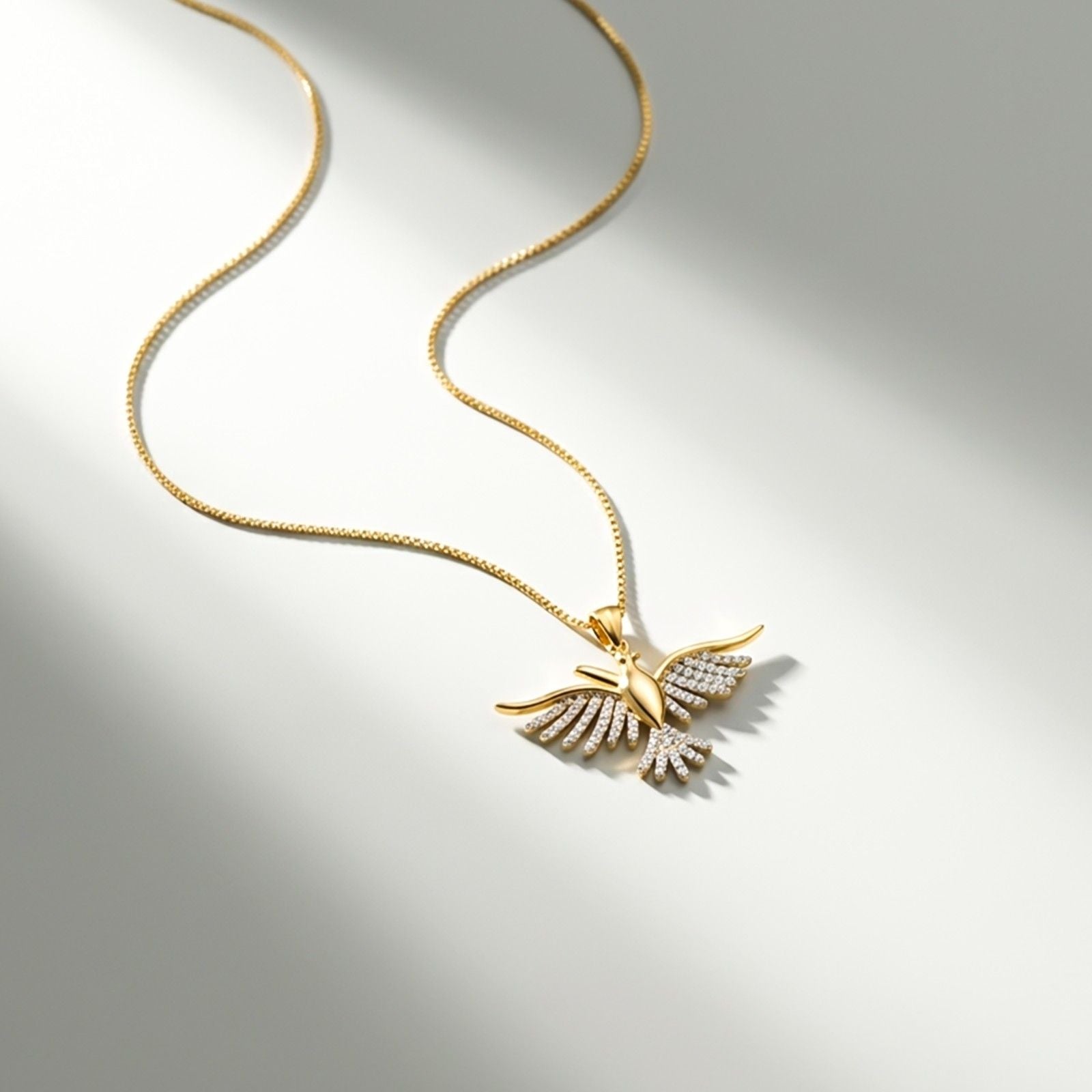 Silver Phoenix Wing Spark Pendant