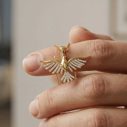 Silver Phoenix Wing Spark Pendant