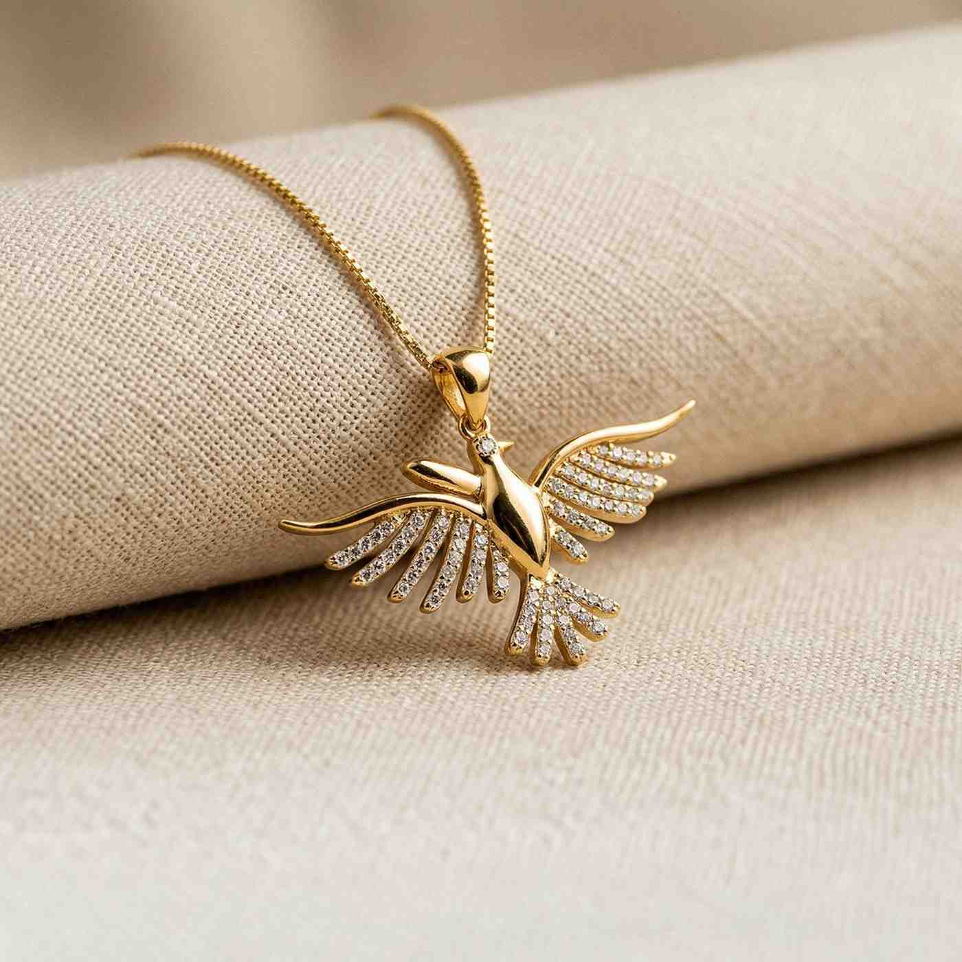 Silver Phoenix Wing Spark Pendant