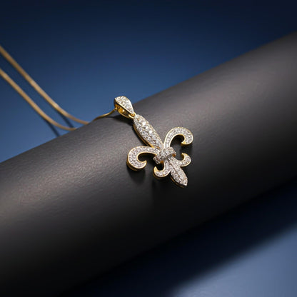 Silver Fleur-de-Lis CZ Pendant