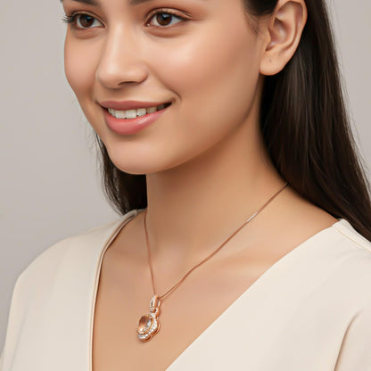Silver Morganite Halo Drop Pendant