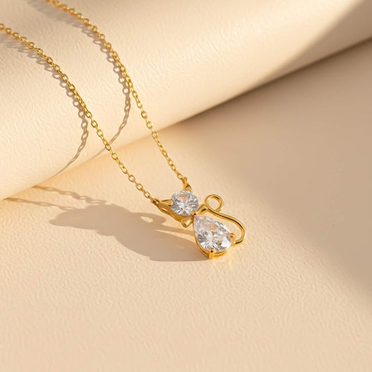 Silver CZ Teardrop Bow Pendant