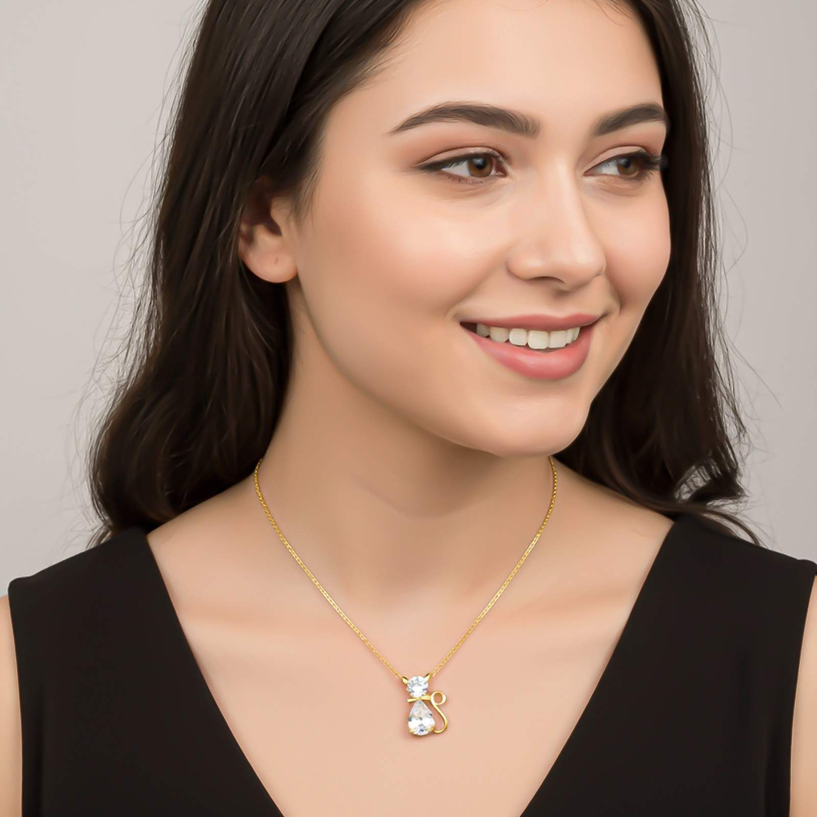 Silver CZ Teardrop Bow Pendant