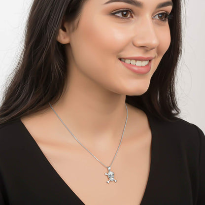 Silver Skull Crossbones Statement Pendant