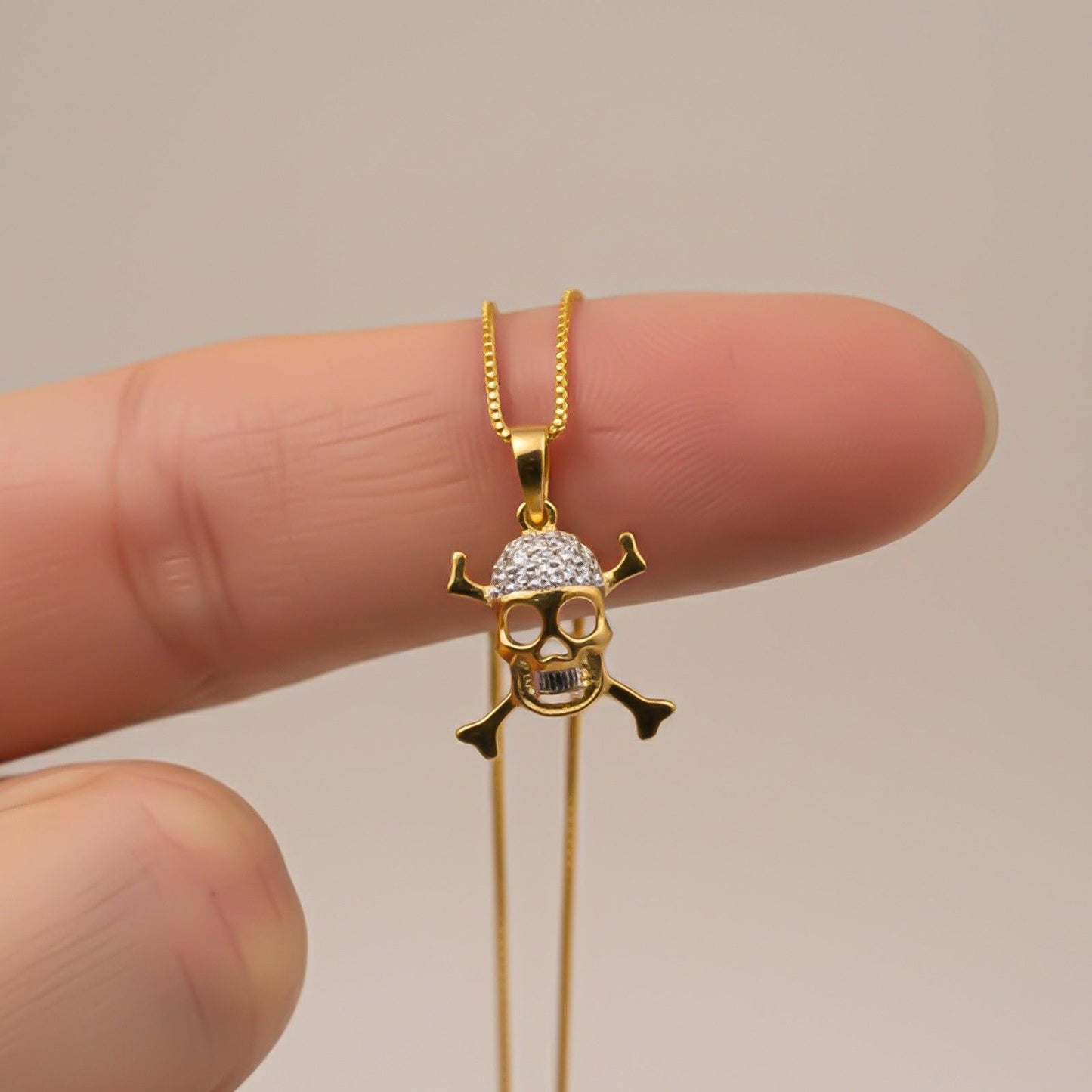 Silver Skull Crossbones Statement Pendant