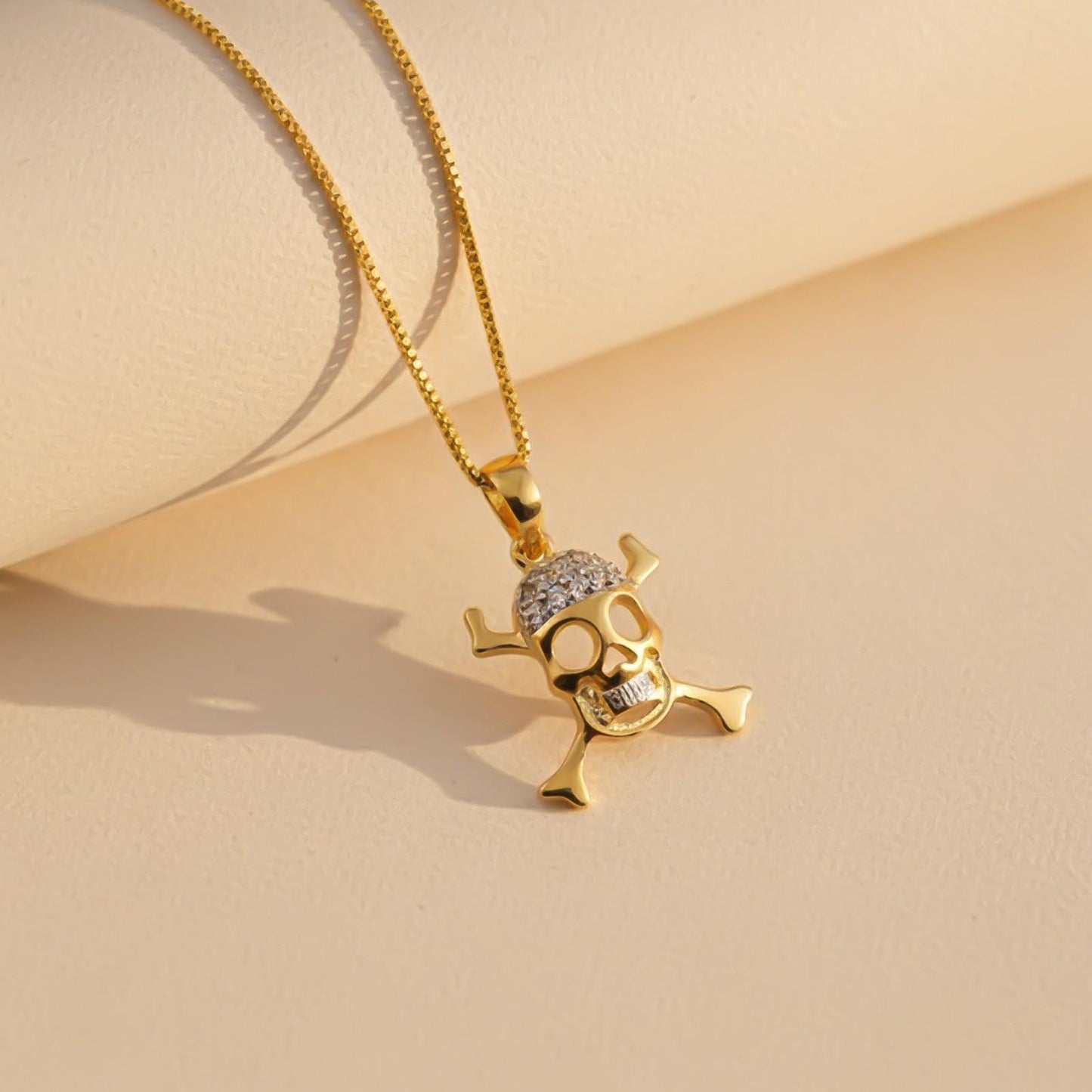 Silver Skull Crossbones Statement Pendant