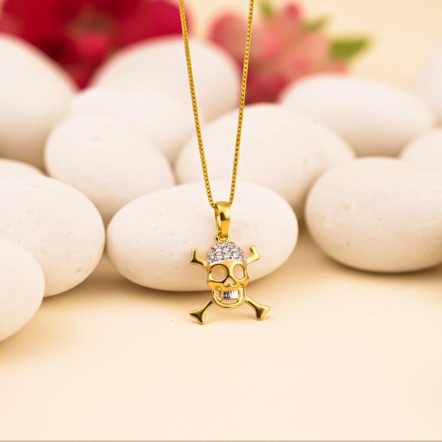 Silver Skull Crossbones Statement Pendant