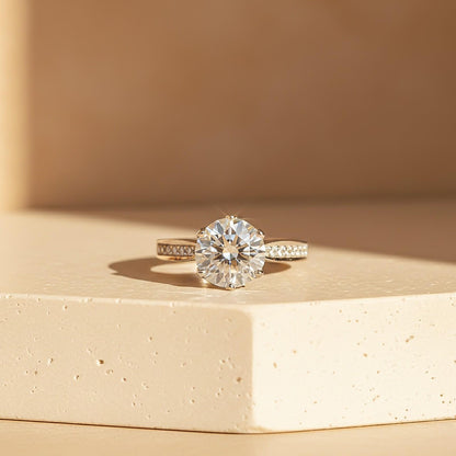 Silver Solitaire Diamond Ring