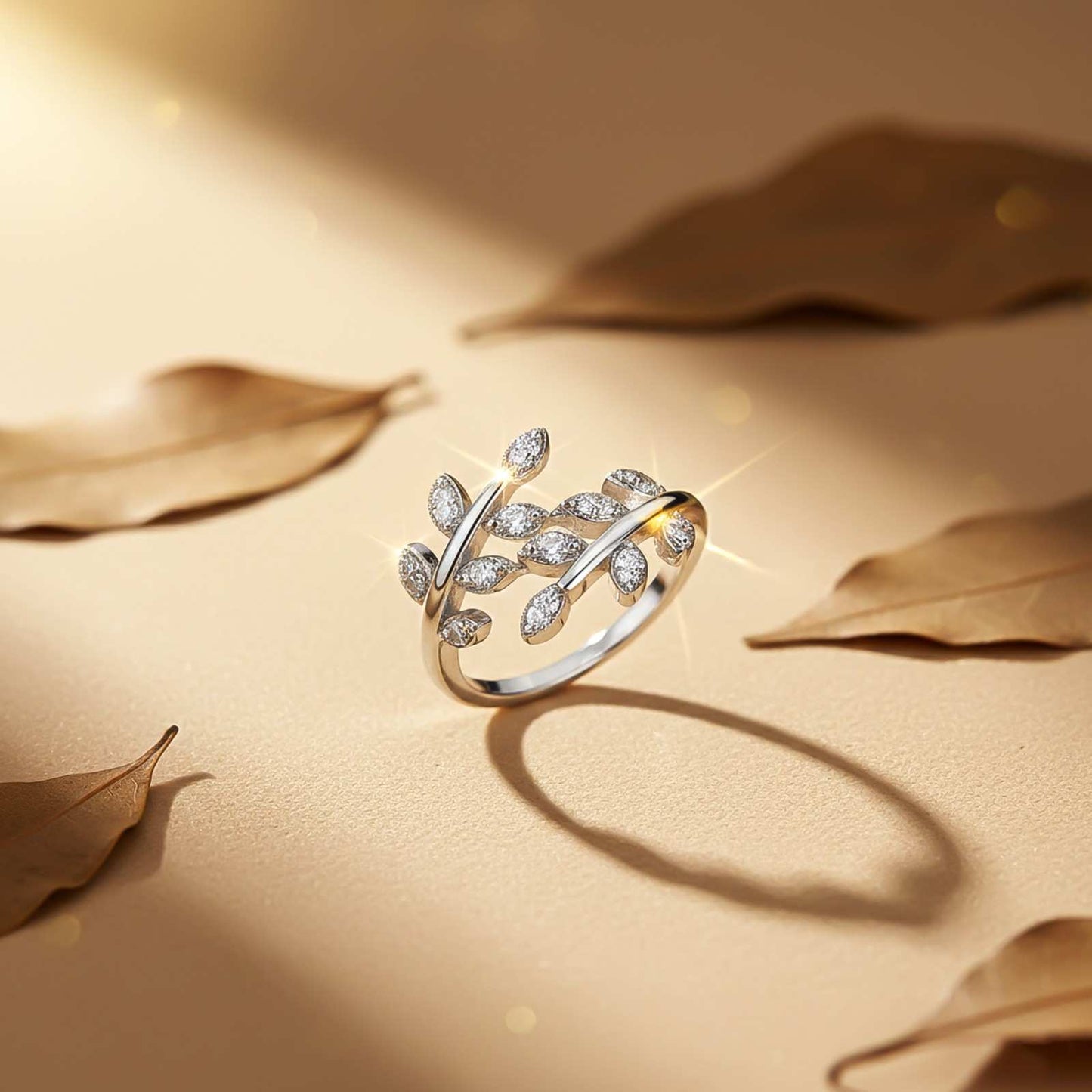 Silver Leaf Design Fancy Women’s Ring