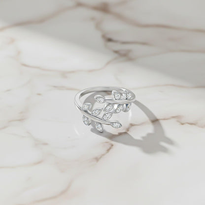 Silver Leaf Design Fancy Women’s Ring