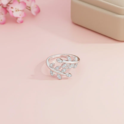 Silver Leaf Design Fancy Women’s Ring