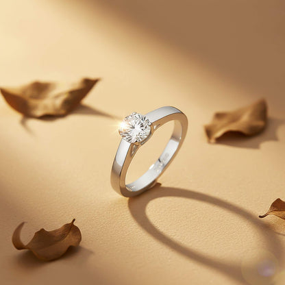 Silver Glory Solitaire Zircon Ring