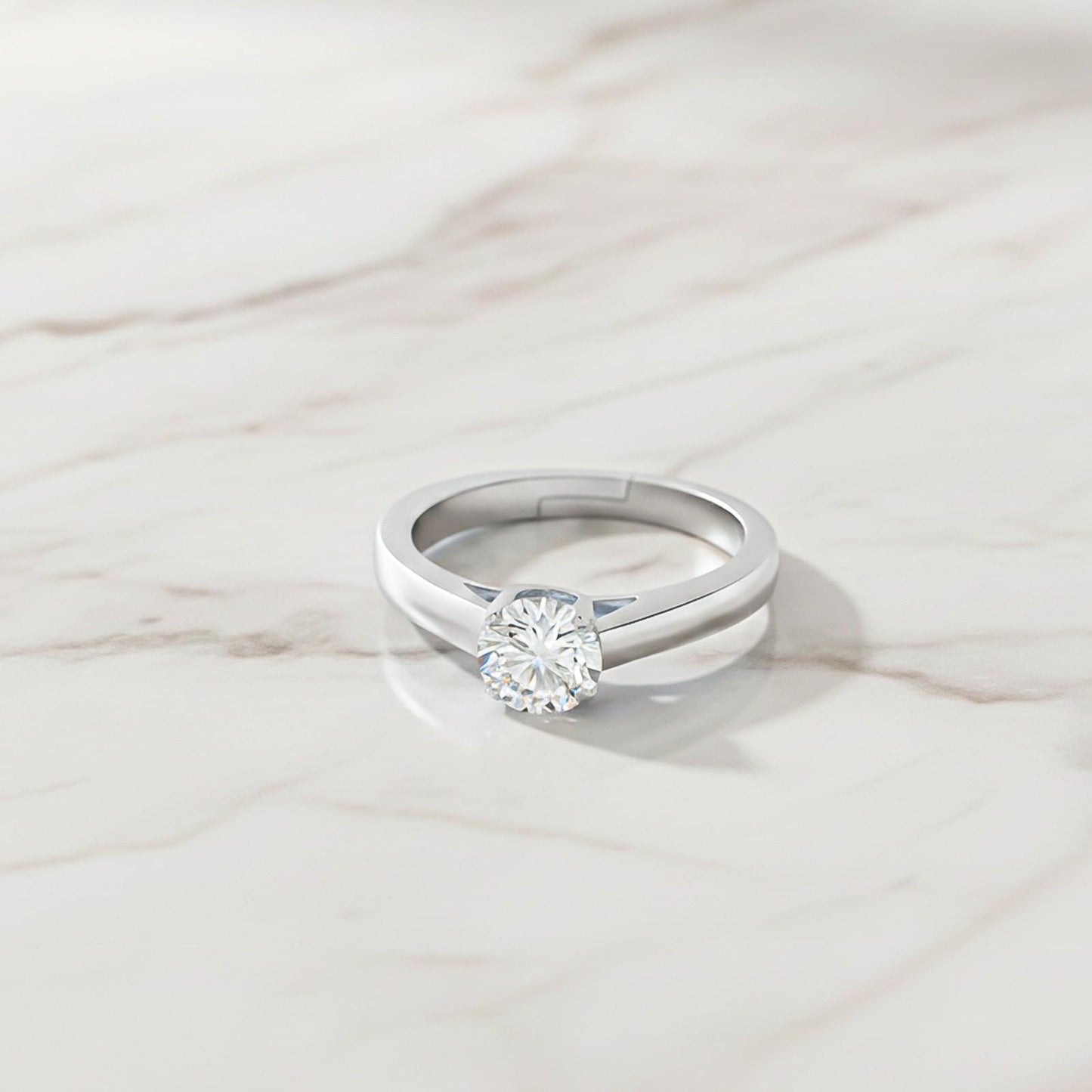 Silver Glory Solitaire Zircon Ring
