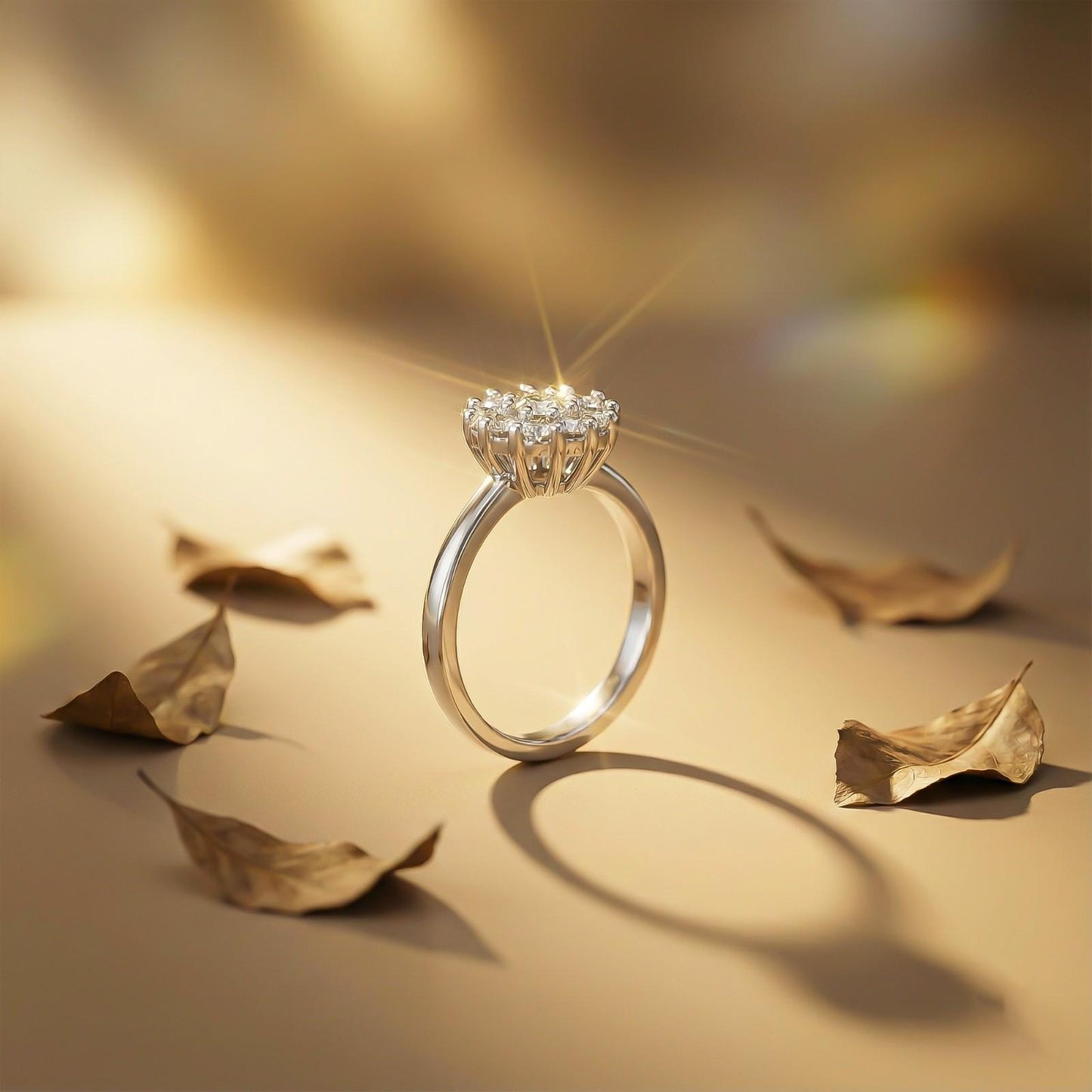 Silver Cluster Zircon Ring