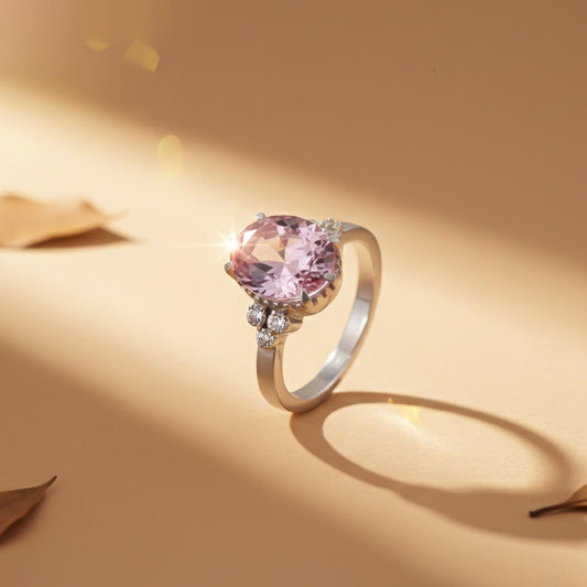 Silver Seven Stone Pink Sapphire Ring
