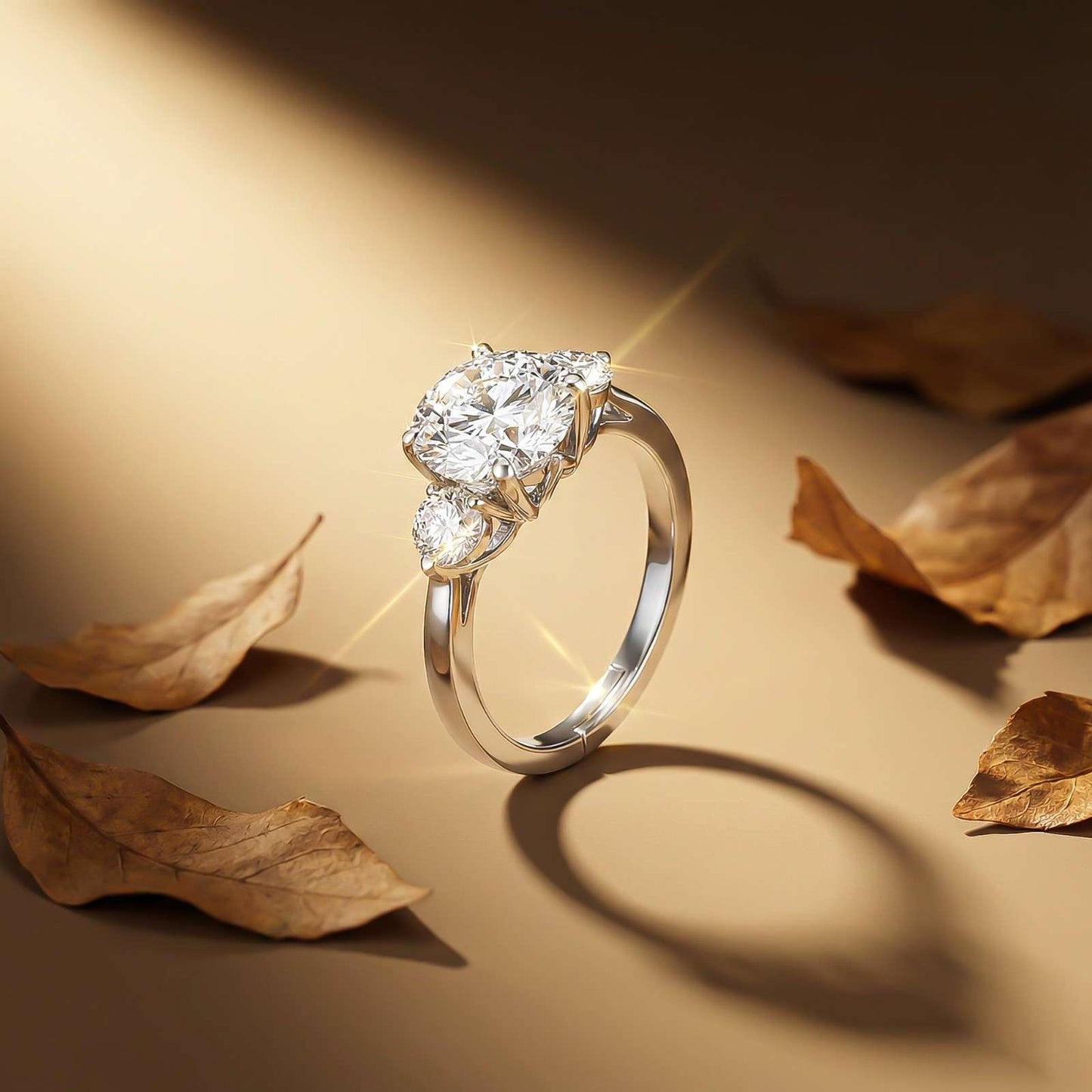 Silver Three Stone Ring For Girls